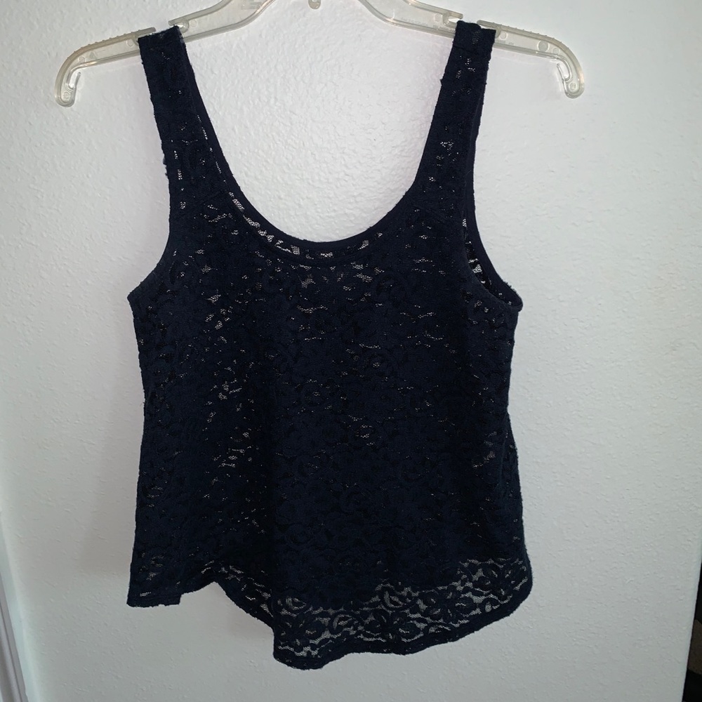 Navy lace tank top